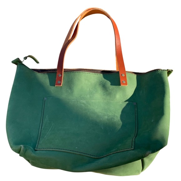 portland leather goods Handbags - Portland Leather Goods Tote Bag succulent Zipper Top Shoulder tandles Bag plg